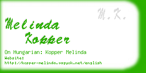 melinda kopper business card